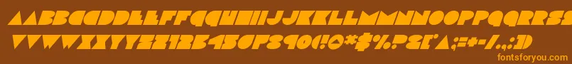discodecksuperital Font – Orange Fonts on Brown Background
