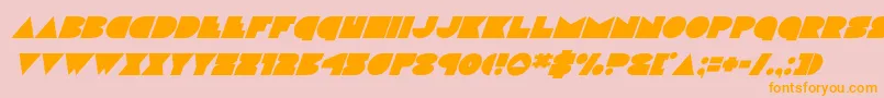 discodecksuperital Font – Orange Fonts on Pink Background