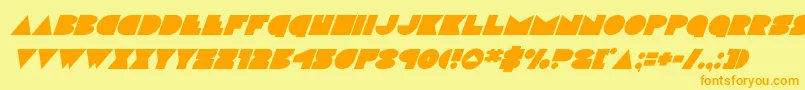 discodecksuperital Font – Orange Fonts on Yellow Background