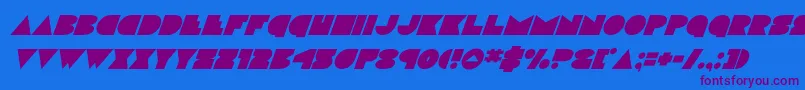 discodecksuperital Font – Purple Fonts on Blue Background