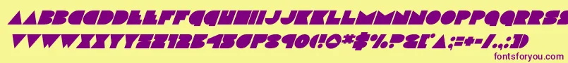 discodecksuperital Font – Purple Fonts on Yellow Background