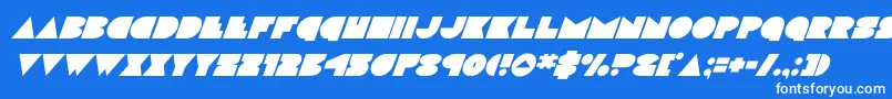 discodecksuperital Font – White Fonts on Blue Background