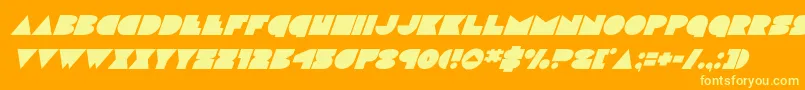 discodecksuperital Font – Yellow Fonts on Orange Background