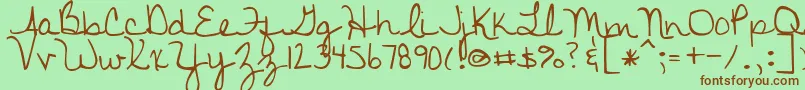 DiscoverBeauty Font – Brown Fonts on Green Background