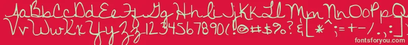 DiscoverBeauty Font – Green Fonts on Red Background