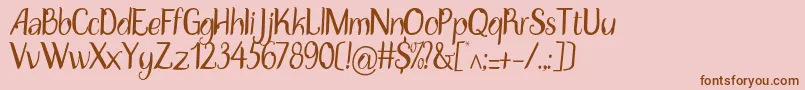 Disguise Display   regular Font – Brown Fonts on Pink Background