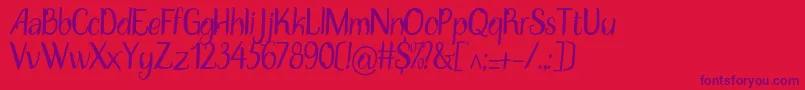 Fonte Disguise Display   regular – fontes roxas em um fundo vermelho