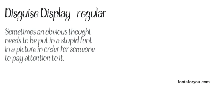 Review of the Disguise Display   regular Font