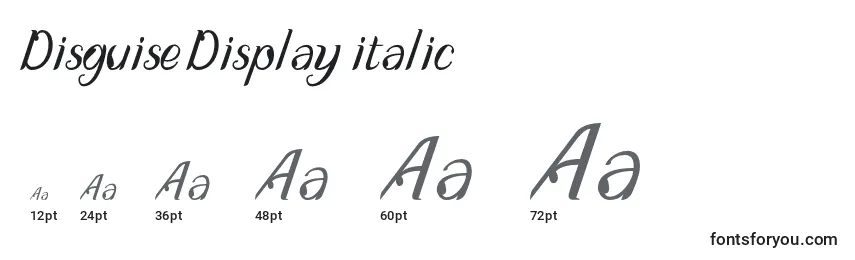 Размеры шрифта Disguise Display  italic