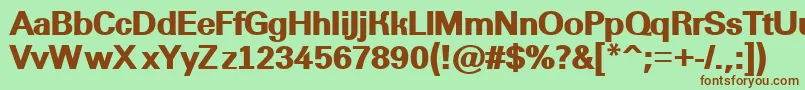 AGroticextrabold Font – Brown Fonts on Green Background