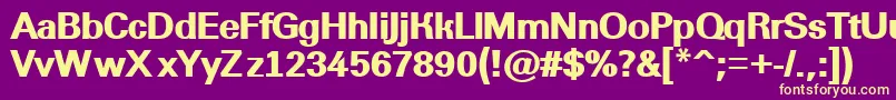 フォントAGroticextrabold – 紫の背景に黄色のフォント
