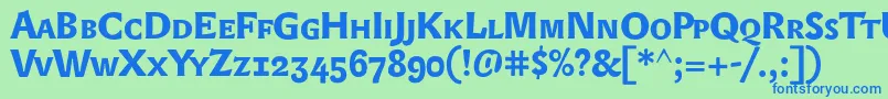 Lexonsc+OsfBold Font – Blue Fonts on Green Background