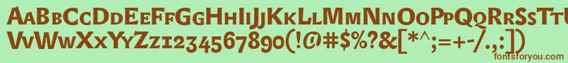 Шрифт Lexonsc+OsfBold – коричневые шрифты на зелёном фоне