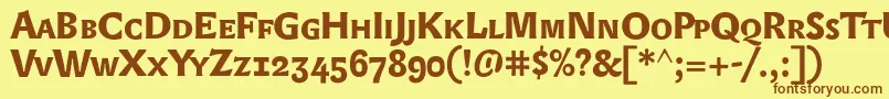 Шрифт Lexonsc+OsfBold – коричневые шрифты на жёлтом фоне