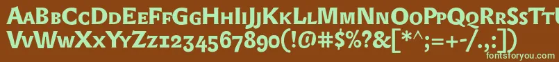 Czcionka Lexonsc+OsfBold – zielone czcionki na brązowym tle