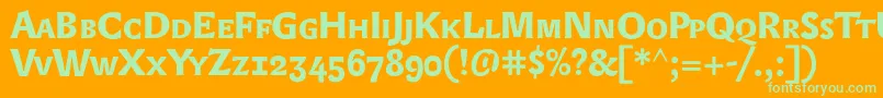 Lexonsc+OsfBold Font – Green Fonts on Orange Background