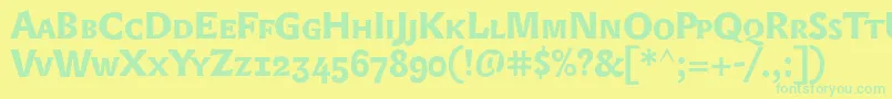 Lexonsc+OsfBold Font – Green Fonts on Yellow Background