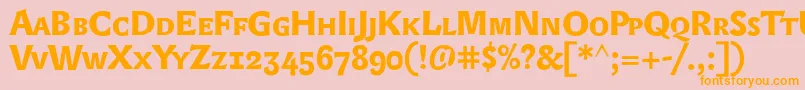 Lexonsc+OsfBold Font – Orange Fonts on Pink Background