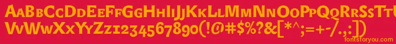 Lexonsc+OsfBold Font – Orange Fonts on Red Background