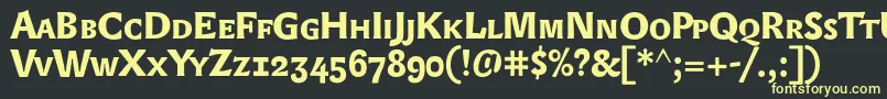 Fonte Lexonsc+OsfBold – fontes amarelas em um fundo preto