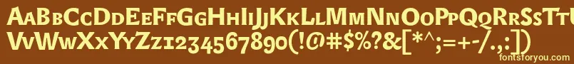 Шрифт Lexonsc+OsfBold – жёлтые шрифты на коричневом фоне