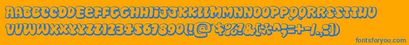 Disko Font – Blue Fonts on Orange Background