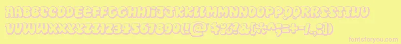 Disko Font – Pink Fonts on Yellow Background