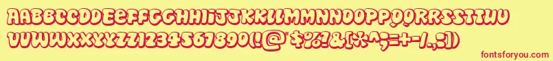 Disko Font – Red Fonts on Yellow Background