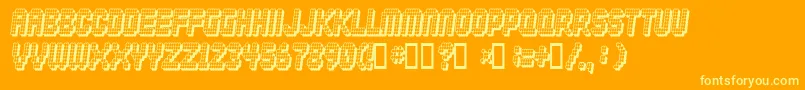 DISKOTEQUE-Schriftart – Gelbe Schriften auf orangefarbenem Hintergrund