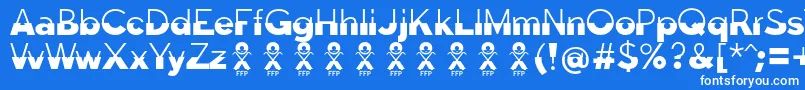 Fonte Disoluta font FFP – fontes brancas em um fundo azul