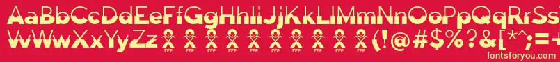 Fonte Disoluta font FFP – fontes amarelas em um fundo vermelho