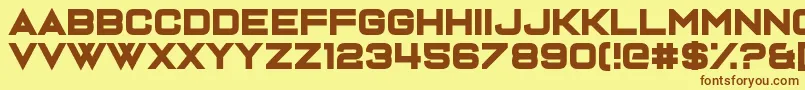 Dispence-fontti – ruskeat fontit keltaisella taustalla