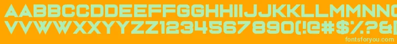Dispence Font – Green Fonts on Orange Background