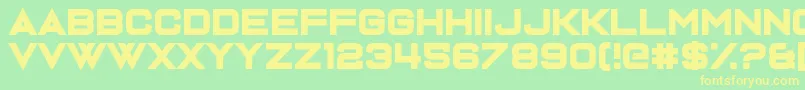 Dispence Font – Yellow Fonts on Green Background