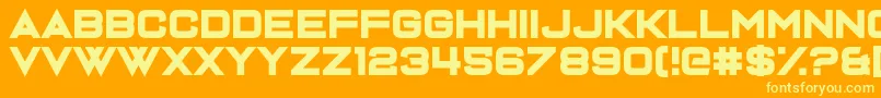 Dispence Font – Yellow Fonts on Orange Background