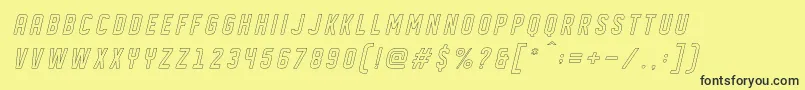 DISPLAYED Oblique outline Font – Black Fonts on Yellow Background