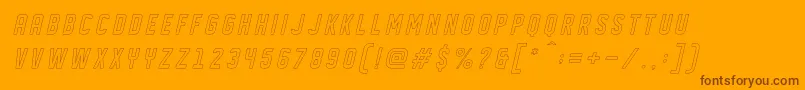 DISPLAYED Oblique outline Font – Brown Fonts on Orange Background