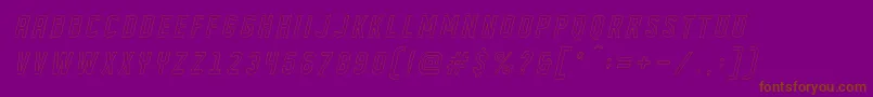 DISPLAYED Oblique outline Font – Brown Fonts on Purple Background