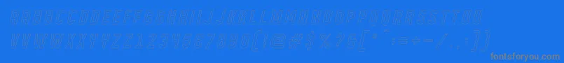 DISPLAYED Oblique outline Font – Gray Fonts on Blue Background