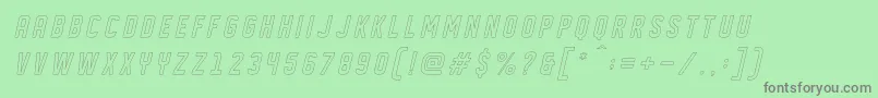 DISPLAYED Oblique outline Font – Gray Fonts on Green Background