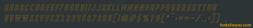 Czcionka DISPLAYED Oblique outline – pomarańczowe czcionki na czarnym tle