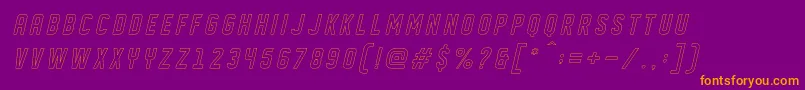 DISPLAYED Oblique outline Font – Orange Fonts on Purple Background