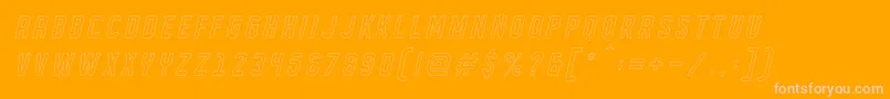 DISPLAYED Oblique outline Font – Pink Fonts on Orange Background
