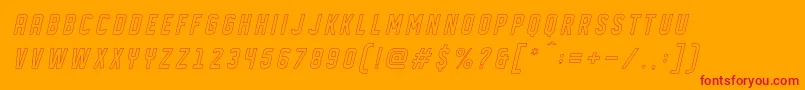 DISPLAYED Oblique outline Font – Red Fonts on Orange Background