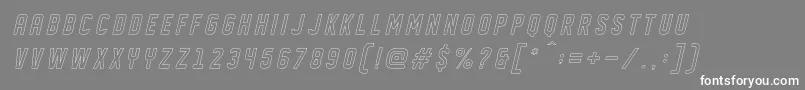 DISPLAYED Oblique outline Font – White Fonts on Gray Background