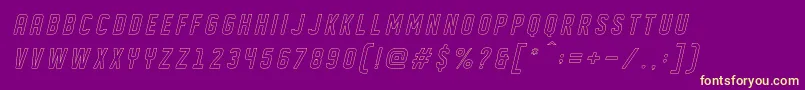 DISPLAYED Oblique outline Font – Yellow Fonts on Purple Background