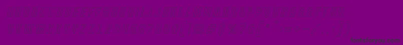 DISPLAYED Oblique outline-Schriftart – Schwarze Schriften auf violettem Hintergrund