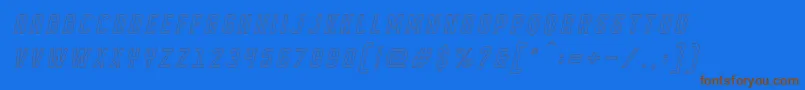 DISPLAYED Oblique outline Font – Brown Fonts on Blue Background