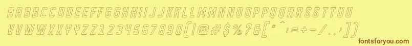 DISPLAYED Oblique outline Font – Brown Fonts on Yellow Background
