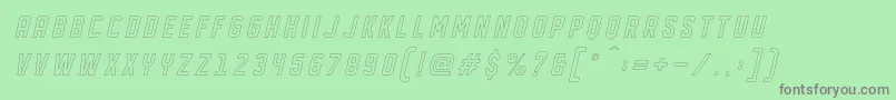 DISPLAYED Oblique outline Font – Gray Fonts on Green Background